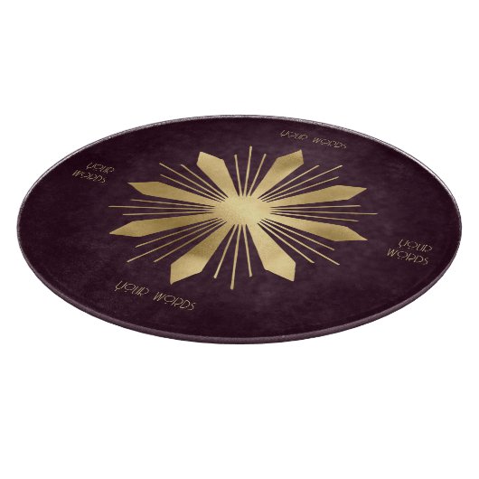 独自のワインと金ゴールド花の曼荼羅を作成 カッティングボード (角)