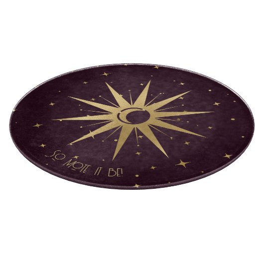 独自のワインと金ゴールド10の星を作成 カッティングボード (角)