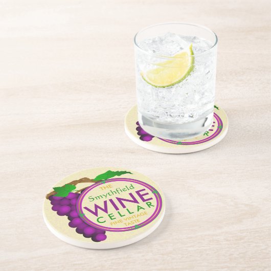 独自のワインセラーのブドウを作成パーソナライズされた コースター (側面)