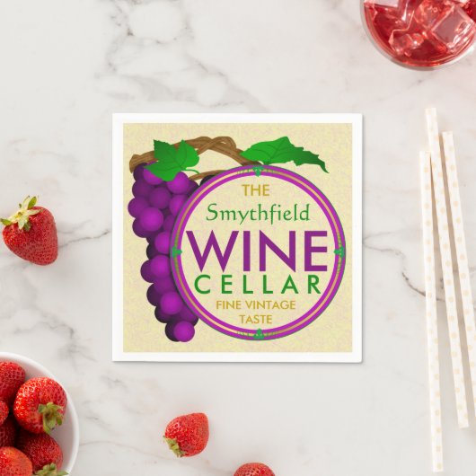 独自のワインセラーのブドウを作成パーソナライズされた スタンダードカクテルナプキン (インサイチュ)