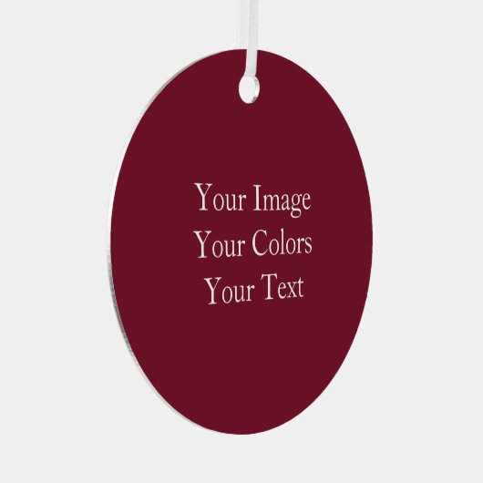 独自のワインレッドを作成 メタルオーナメント (正面右)