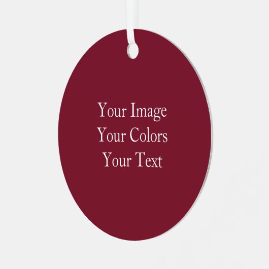 独自のワインレッドを作成 メタルオーナメント (正面左)