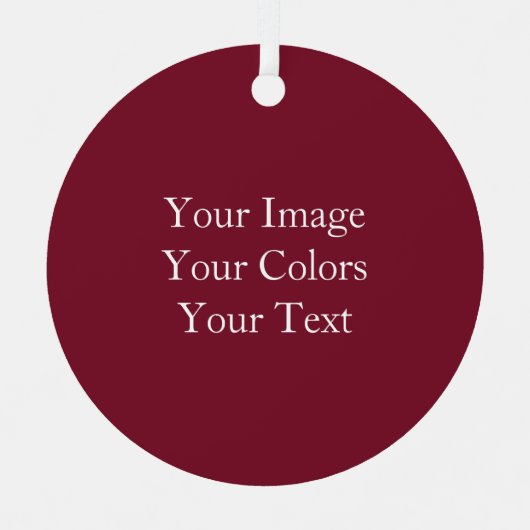 独自のワインレッドを作成 メタルオーナメント (正面)