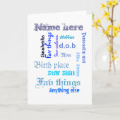 独自のワードクラウドカードをテンプレートで作成 – BLUES カード (黄色い花)