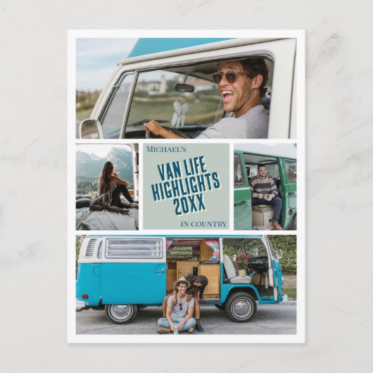 独自のヴァンライフ写真ポストカードを作成 ポストカード (正面)