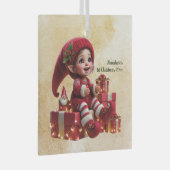 独自のヴィンテージすてきクリスマス格言の作成 ガラスオーナメント (正面右)