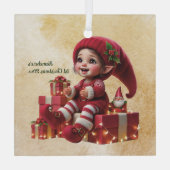 独自のヴィンテージすてきクリスマス格言の作成 ガラスオーナメント (裏面)