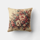 独自のヴィンテージのクリスマスフラワーを作成 クッション (裏面)