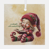 独自のヴィンテージのクリスマス格言物語の作成 ガラスオーナメント (裏面)