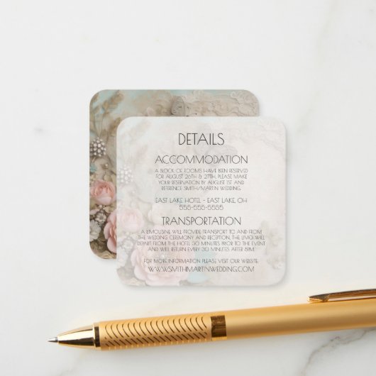 独自のヴィンテージみすぼらしいシックな紙の花を作成 エンクロージャーカード (正面/裏面インサイチュ)