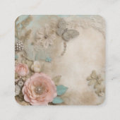 独自のヴィンテージみすぼらしいシックな紙の花を作成 エンクロージャーカード (裏面)