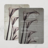 独自のヴィンテージを作成X線セピアCalla Lilies 出欠カード (正面/裏面)