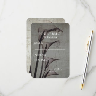 独自のヴィンテージを作成X線セピアCalla Lilies 出欠カード