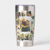 独自のヴィンテージインスタントフィルムフォトコラージュを作成 保温保冷タンブラー (背面)