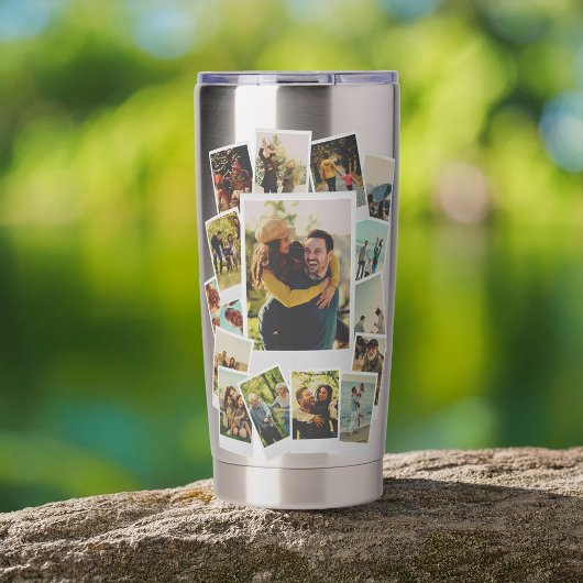 独自のヴィンテージインスタントフィルムフォトコラージュを作成 保温保冷タンブラー