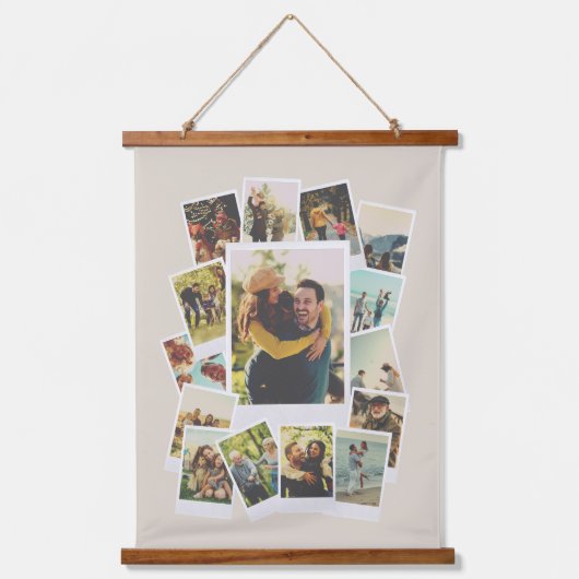 独自のヴィンテージインスタントフィルムフォトコラージュを作成 吊り下げ型タペストリー (正面)