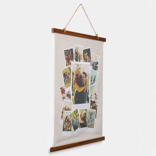 独自のヴィンテージインスタントフィルムフォトコラージュを作成 吊り下げ型タペストリー (傾斜あり)