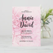 独自のヴィンテージエッチングバラの結婚作成 招待状 (スタンド正面)