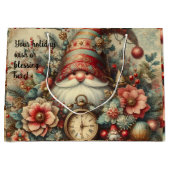 独自のヴィンテージクリスマス格言の作成 ラージペーパーバッグ (正面)