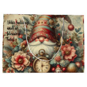 独自のヴィンテージクリスマス格言の作成 ラージペーパーバッグ (裏面)