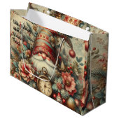 独自のヴィンテージクリスマス格言の作成 ラージペーパーバッグ (正面アングル)