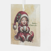 独自のヴィンテージクリスマス格言ココアを作成 ガラスオーナメント (正面左)