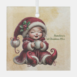 独自のヴィンテージクリスマス格言ココアを作成 ガラスオーナメント