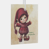 独自のヴィンテージクリスマス格言ハグを作成 ガラスオーナメント (正面右)