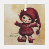 独自のヴィンテージクリスマス格言ハグを作成 ガラスオーナメント (裏面)