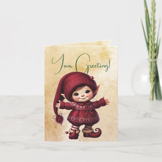 独自のヴィンテージクリスマス格言ハグを作成 シーズンカード (正面)