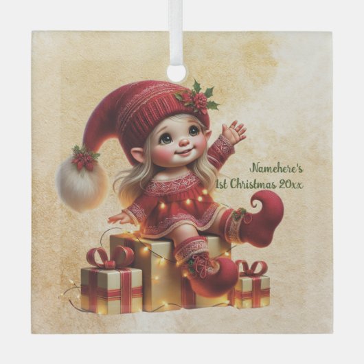 独自のヴィンテージクリスマス格言プレゼントの作成 ガラスオーナメント (正面)