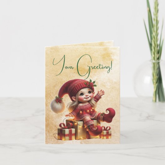 独自のヴィンテージクリスマス格言プレゼントの作成 シーズンカード (正面)