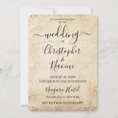 独自のヴィンテージセピア古い紙 招待状 (正面)