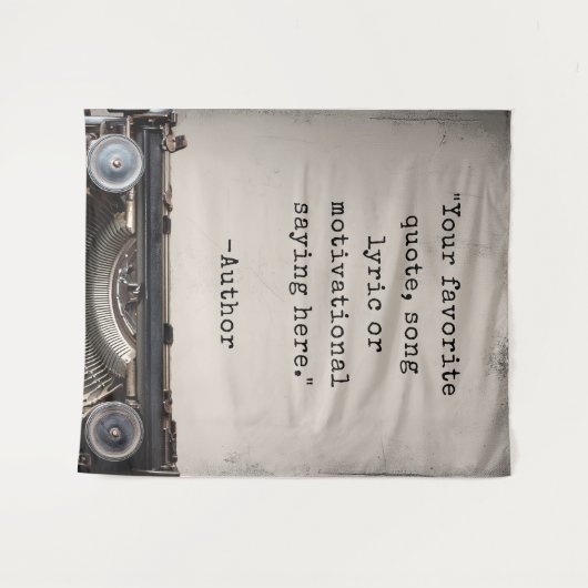 独自のヴィンテージタイプライター引用文の作成 タペストリー (正面(横))