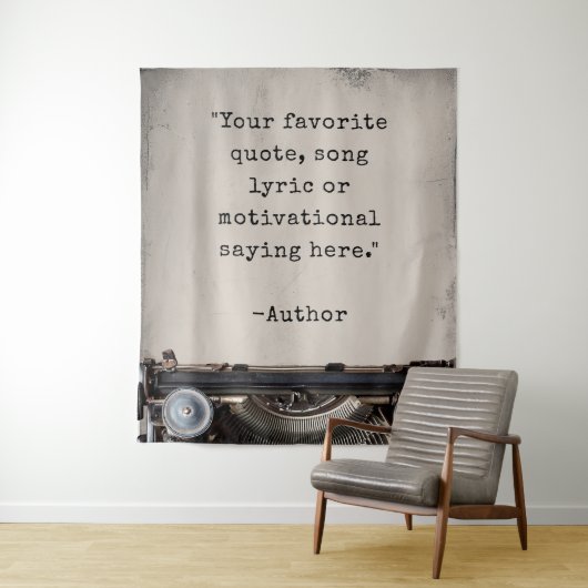 独自のヴィンテージタイプライター引用文の作成 タペストリー (インサイチュ)