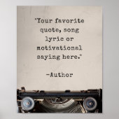 独自のヴィンテージタイプライター引用文ポスターの作成 ポスター (正面)