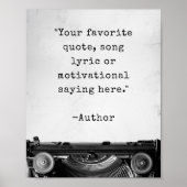 独自のヴィンテージタイプライター引用文ポスターの作成 ポスター (正面)