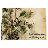 独自のヴィンテージダークウィンターベリーの作成 ラージペーパーバッグ (正面)