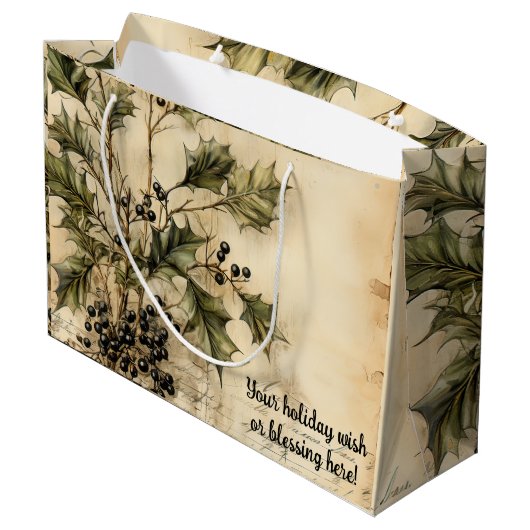 独自のヴィンテージダークウィンターベリーの作成 ラージペーパーバッグ (裏面アングル)