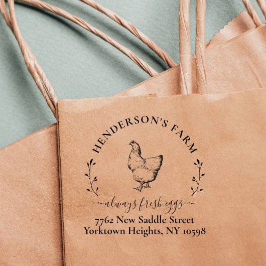 独自のヴィンテージファームアドレスの卵カートンを作成する セルフインキングスタンプ