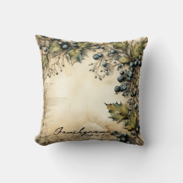 独自のヴィンテージベリーつる植物の作成 クッション