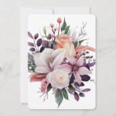 独自のヴィンテージユリ花の花束を作成 招待状 (裏面)