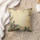 独自のヴィンテージレッドホリーパーチメントの作成 クッション (ブランケット)