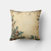 独自のヴィンテージレッドホリーパーチメントの作成 クッション (裏面)