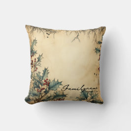 独自のヴィンテージレッドホリーパーチメントの作成 クッション