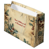 独自のヴィンテージレッドホリーパーチメントの作成 ラージペーパーバッグ (正面アングル)