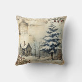 独自のヴィンテージログキャビンシーンを作成 クッション (裏面)