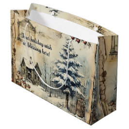 独自のヴィンテージログキャビンシーンを作成 ラージペーパーバッグ