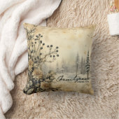 独自のヴィンテージ乾燥した花の風景を作成 クッション (ブランケット)