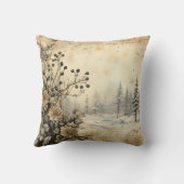 独自のヴィンテージ乾燥した花の風景を作成 クッション (裏面)